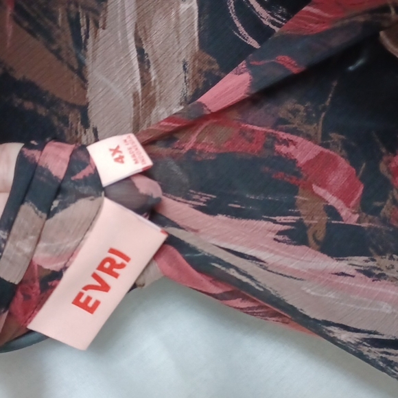 NWT Evri Pink/Brown Fit & Flare Midi Dress 4X - Picture 6 of 9